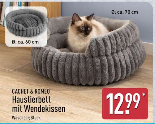 CACHET & ROMEO Haustierbett mit Wendekissen