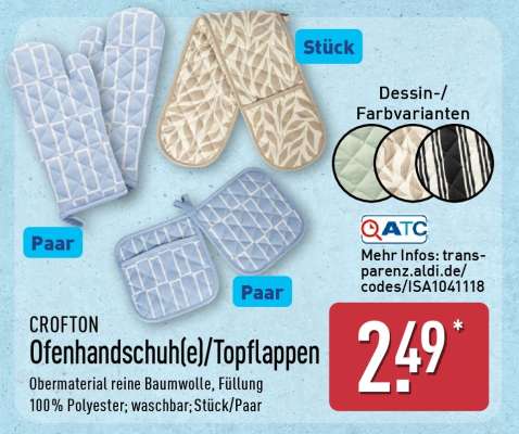CROFTON Ofenhandschuh(e)/Topflappen