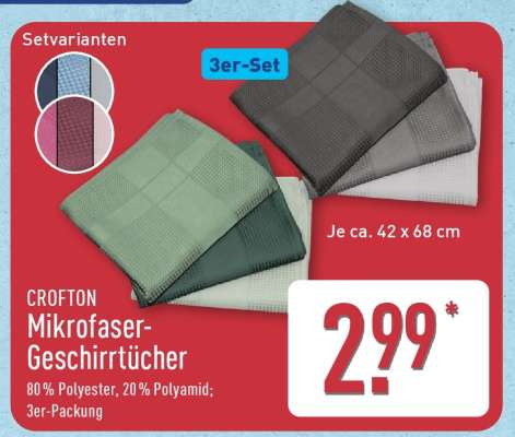 CROFTON Mikrofaser-Geschirrtücher