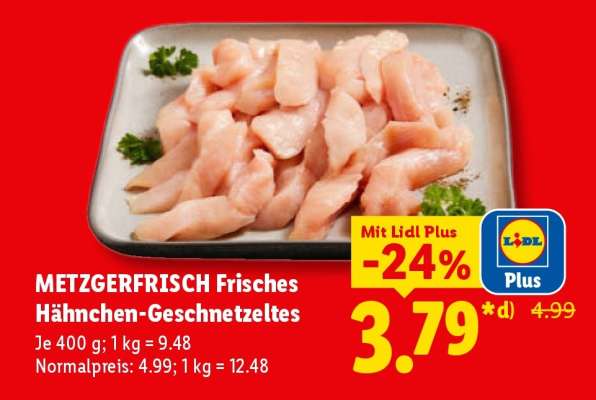Metzgerfrisch Frisches Hähnchen-Geschnetzeltes