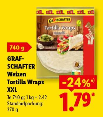 GRAFSCHAFTER Weizen Tortilla Wraps XXL