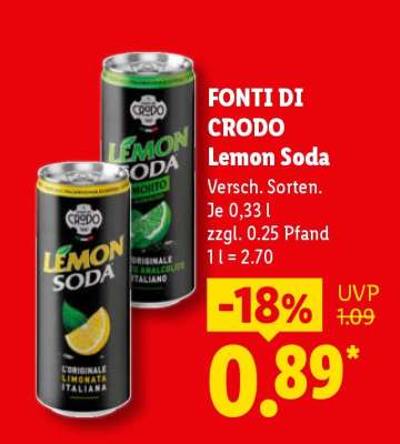 FONTI DI CRODO Lemon Soda