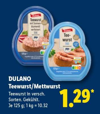Dulano Teewurst/Mettwurst