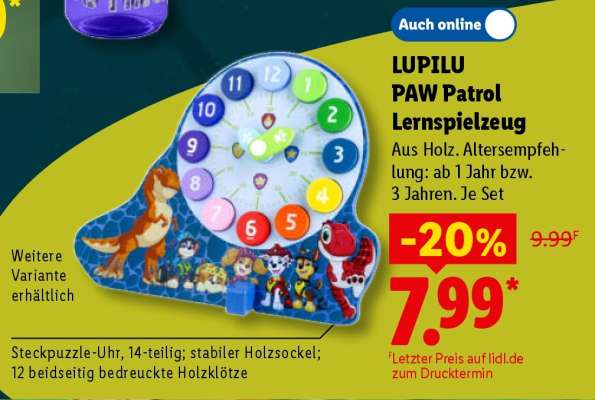 LUPILU PAW Patrol Lernspielzeug