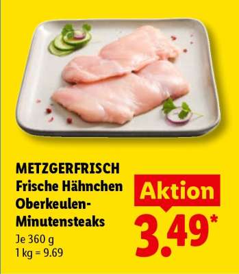 METZGERFRISCH Frische Hähnchen Oberkeulen-Minutensteaks