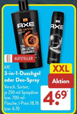 AXE 3-in-1-Duschgel oder Deo-Spray