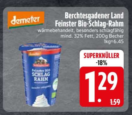 Berchtesgadener Land Feinster Bio-Schlag-Rahm