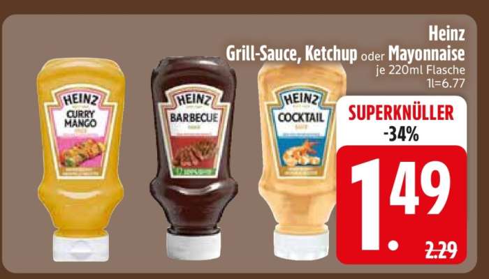 Heinz Grill-Sauce, Ketchup oder Mayonnaise