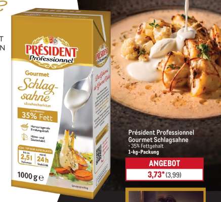 Président Professionnel Gourmet Schlagsahne