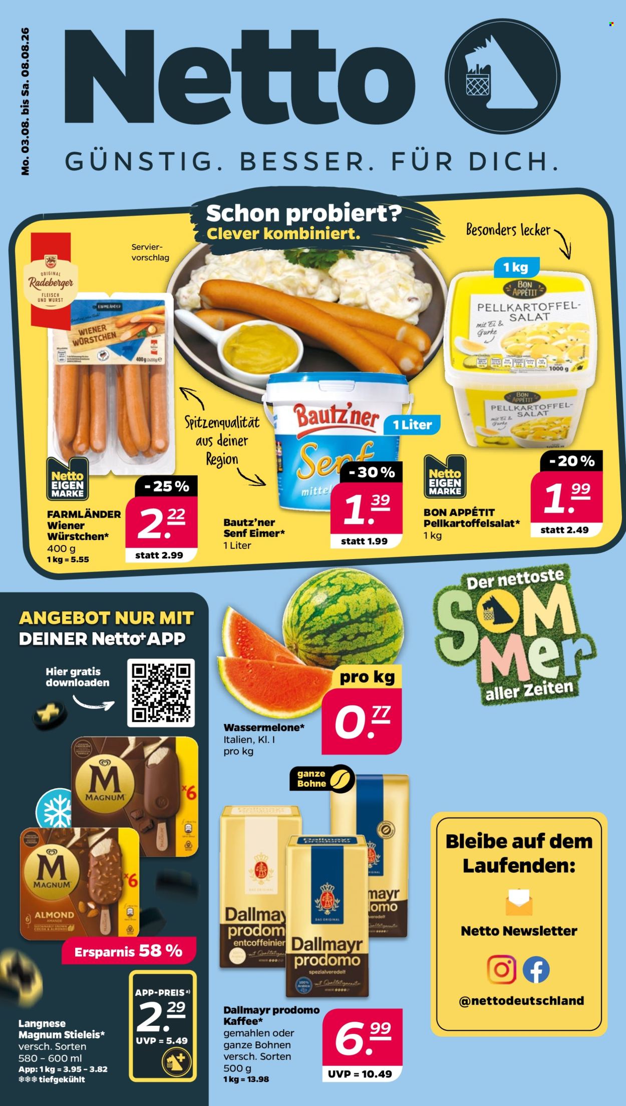Leták Netto - 3.8.2026 - 8.8.2026. Strana 1