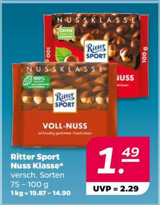 Ritter Sport Nuss Klasse