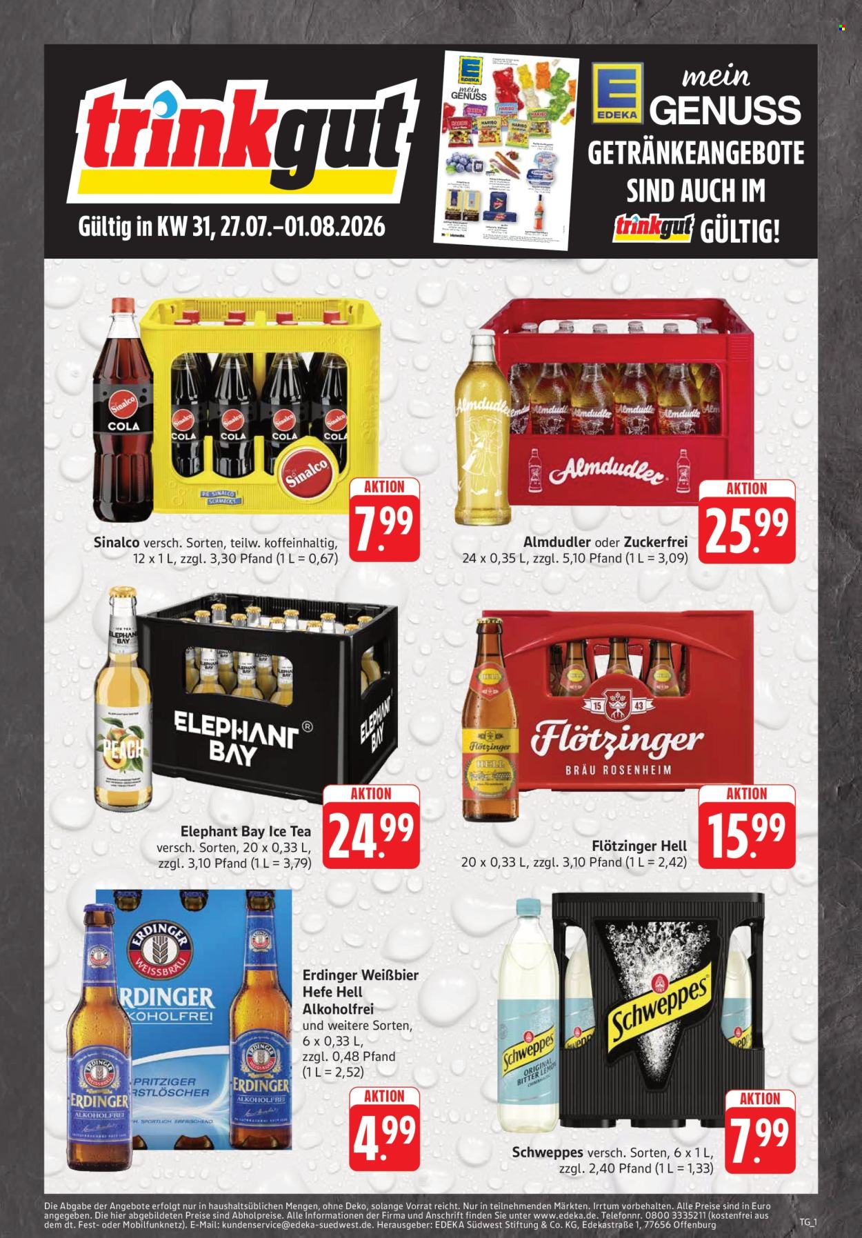 Edeka Getränkemarkt Prospekte  - 27.07.2026 - 1.08.2026. Seite 1