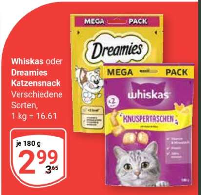 Whiskas oder Dreamies Katzensnack