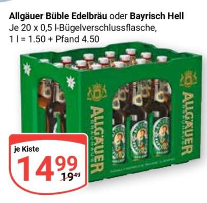 Allgäuer Büble Edelbräu oder Bayrisch Hell