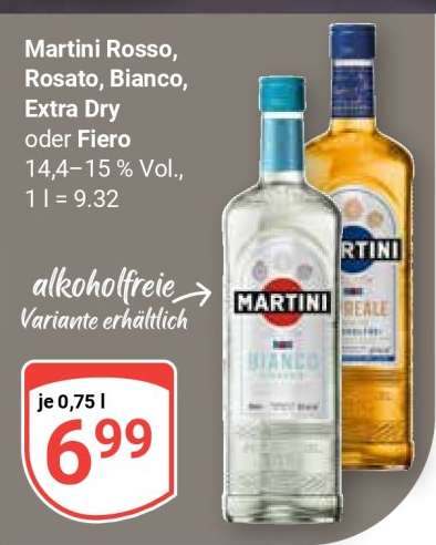 Martini Rosso, Rosato, Bianco, Extra Dry oder Fiero