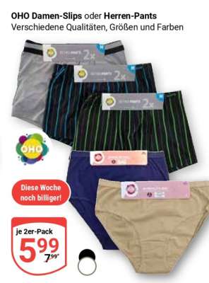 OHO Damen-Slips oder Herren-Pants