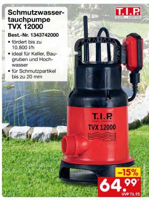 Schmutzwasser-tauchpumpe TVX 12000