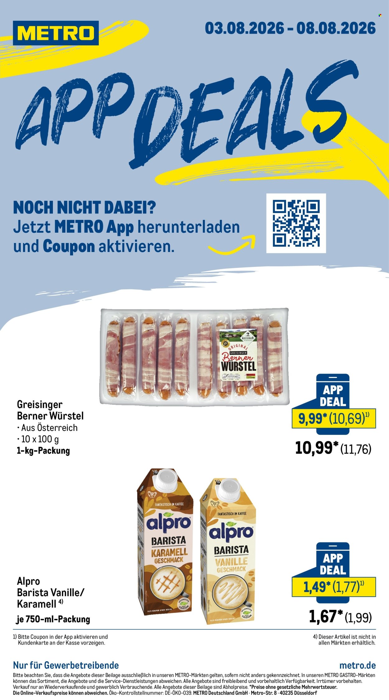 Metro Prospekte  - 3.08.2026 - 8.08.2026. Seite 1