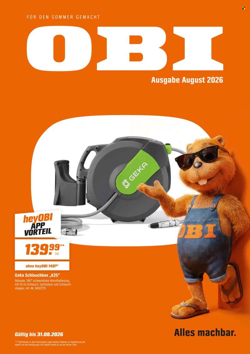 Prospekte OBI - 1.08.2026 - 31.08.2026.