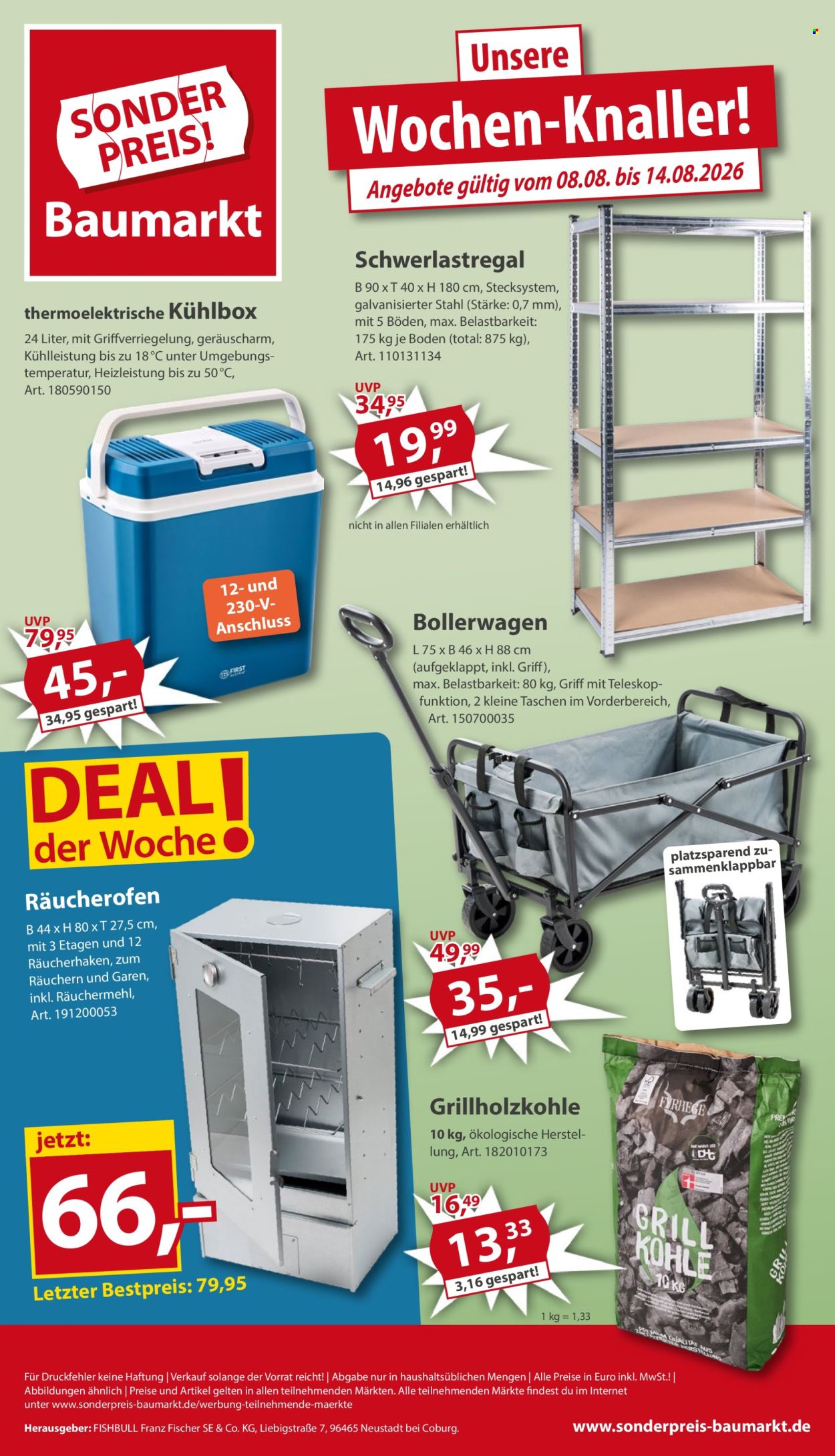 Sonderpreis-Baumarkt Prospekte  - 8.08.2026 - 14.08.2026. Seite 1