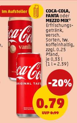 COCA-COLA, FANTA oder MEZZO MIX