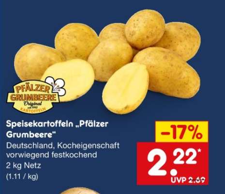 Speisekartoffeln „Pfälzer Grumbeere“