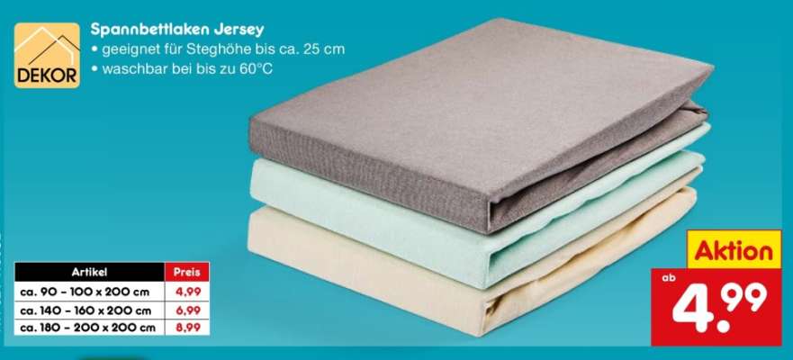 Spannbettlaken Jersey