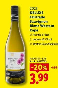 DELUXE Fairtrade Sauvignon Blanc Western Cape