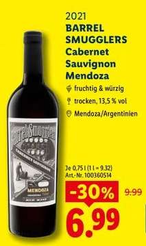 BARREL SMUGGLERS Cabernet Sauvignon Mendoza