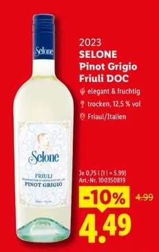 SELONE Pinot Grigio Friuli DOC