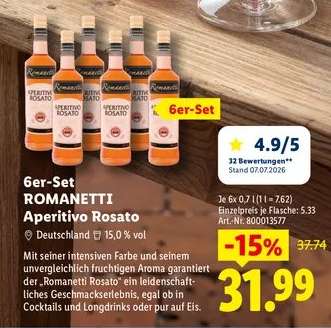 6er-Set ROMANETTI Aperitivo Rosato