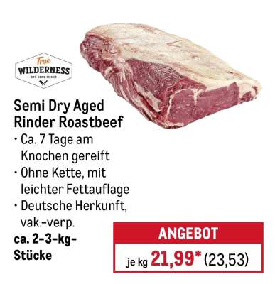 Semi Dry Aged Rinder Roastbeef