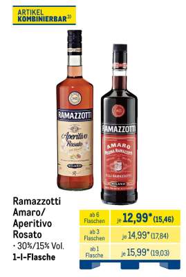 Ramazzotti Amaro/Aperitivo Rosato