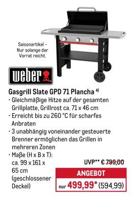 Gasgrill Slate GPD 71 Plancha