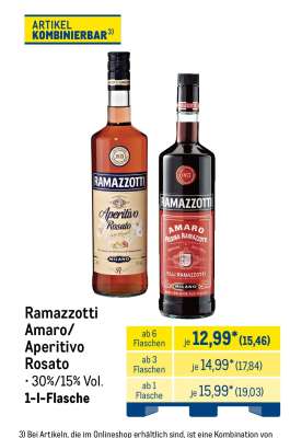 Ramazzotti Amaro/Aperitivo Rosato