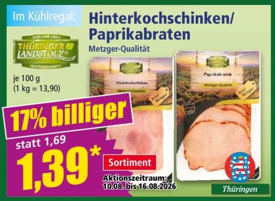 Hinterkochschinken/Paprikabraten