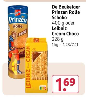 De Beukelaer Prinzen Rolle Schoko