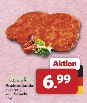 Rückensteaks mariniert, vom Schwein