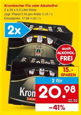 Krombacher Pils oder alkoholfrei