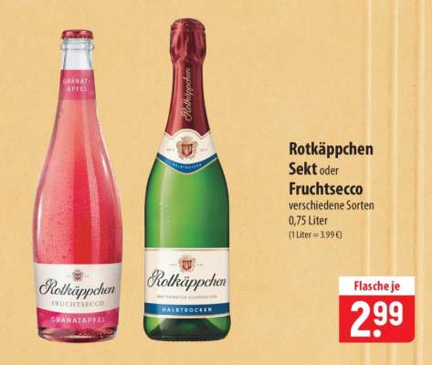 Rotkäppchen Sekt oder Fruchtsecco
