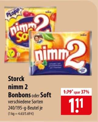 Storck nimm 2 Bonbons oder Soft