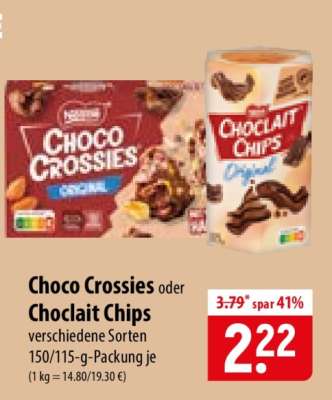 Choco Crossies oder Choclait Chips