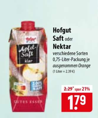 Hofgut Saft oder Nektar