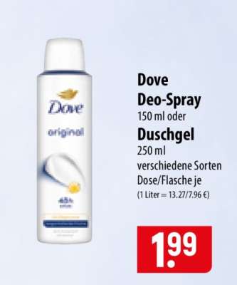 Dove Deo-Spray oder Duschgel
