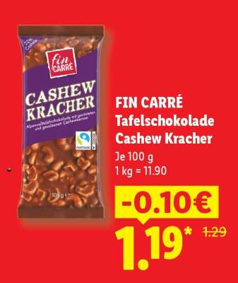 Fin Carré Tafelschokolade Cashew Kracher