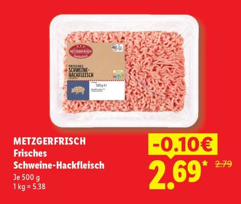 Metzgerfrisch Frisches Schweine­ Hackfleisch