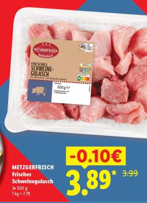Metzgerfrisch Frisches Schweinegulasch