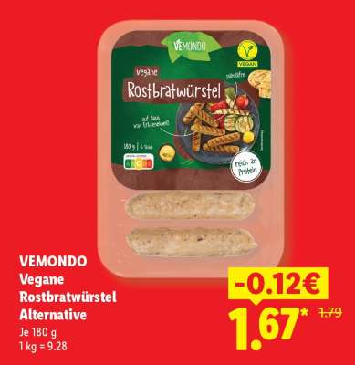 Vemondo Vegane Rostbratwürstel Alternative