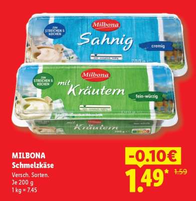 Milbona Schmelzkäse