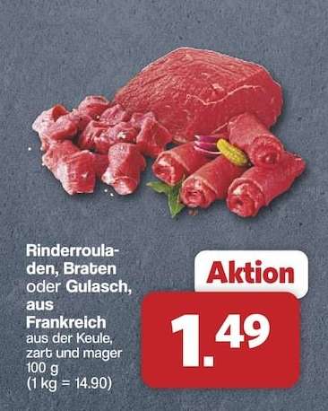 Rinderrouladen, Braten oder Gulasch